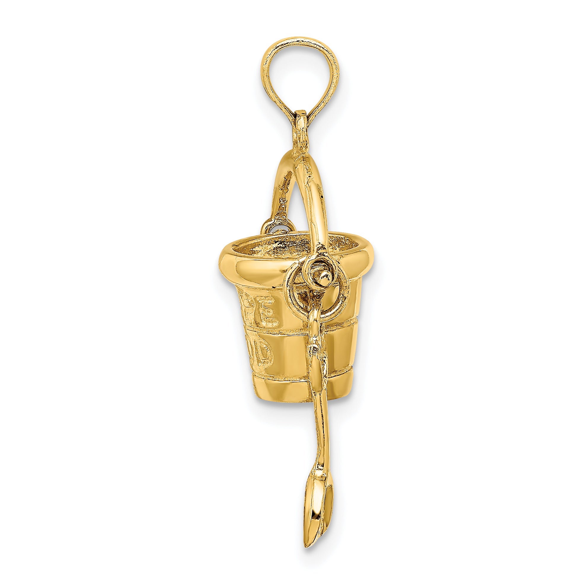 14K  3D CAPE COD Bucket w/ Shovel Charm Secondary image