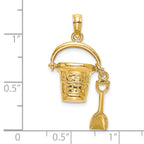 14K  3D OCEAN CITY Bucket w/Shovel Charm