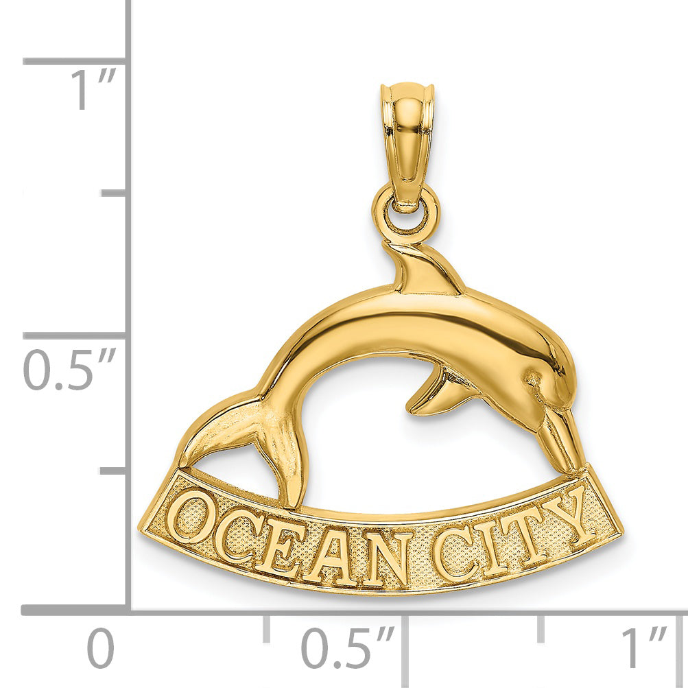 14K OCEAN CITY Dolphin Charm
