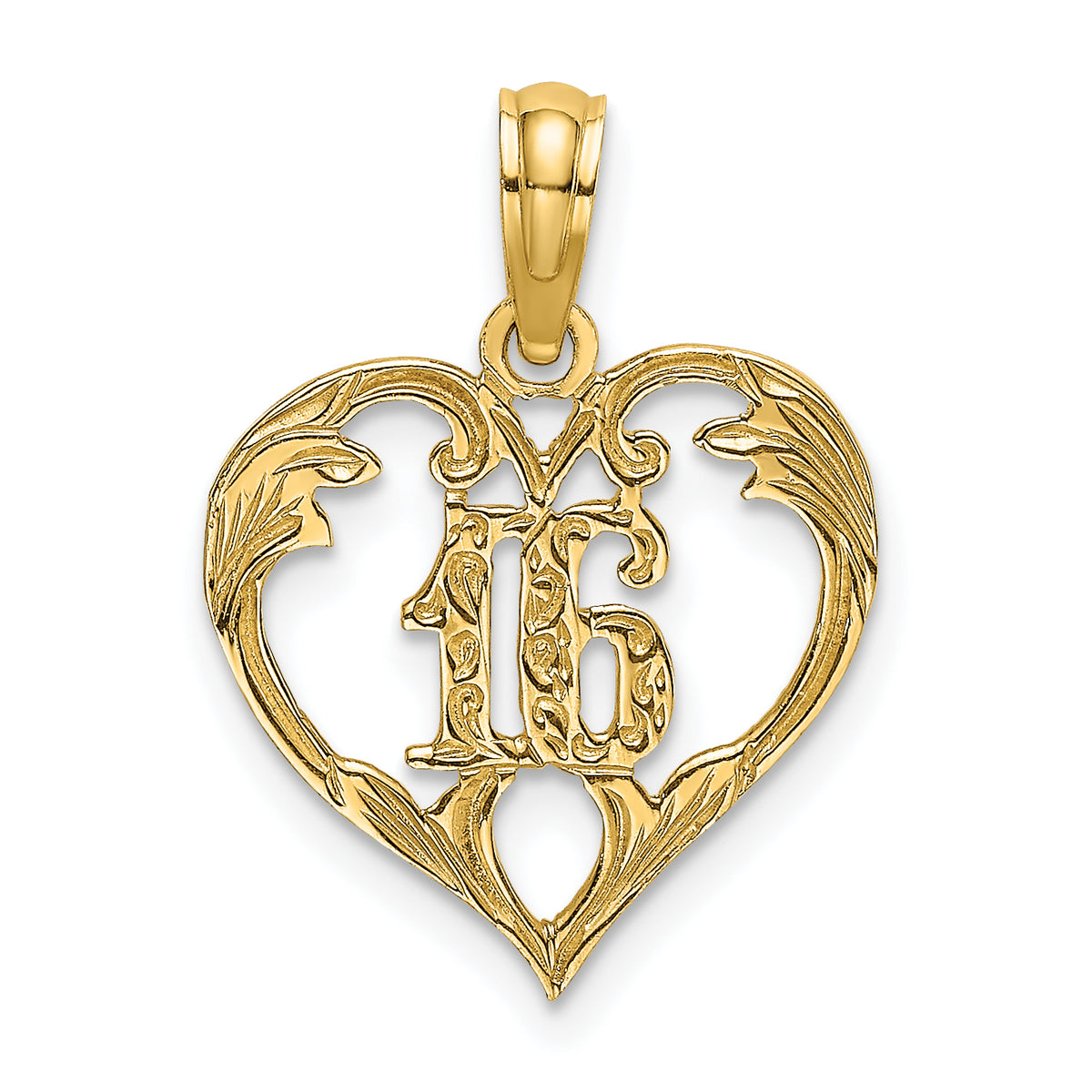 14K 16  Inside Heart Charm
