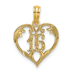 14K 16  Inside Heart Charm