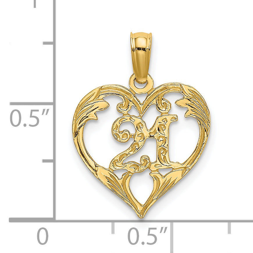 14K 21 In Heart Charm