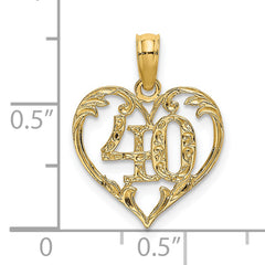 14K 40 In Heart Charm