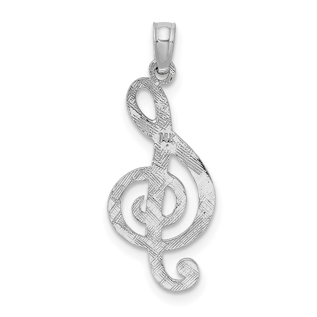 14K White Gold Treble Clef Charm