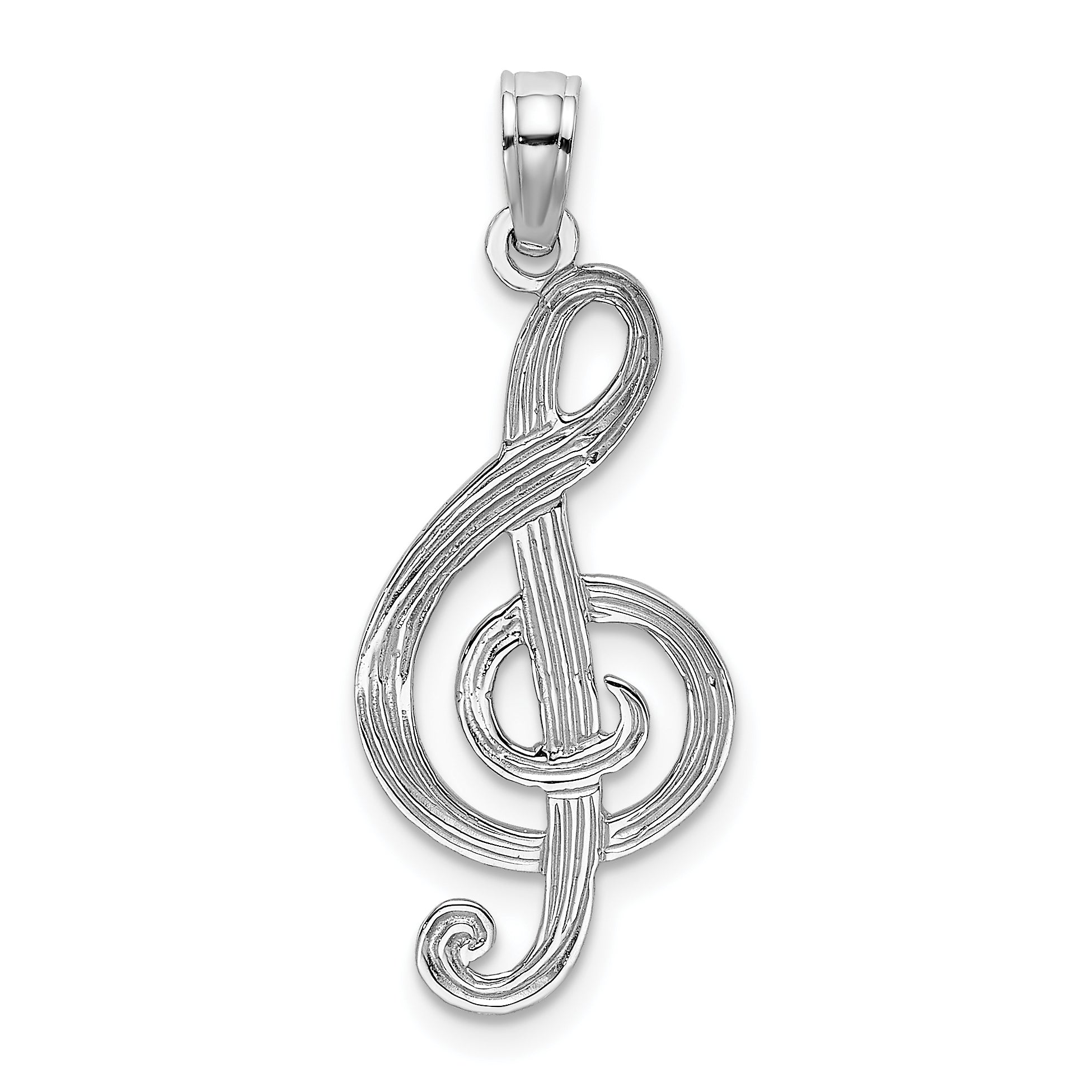 14K White Gold Treble Clef Charm Main image