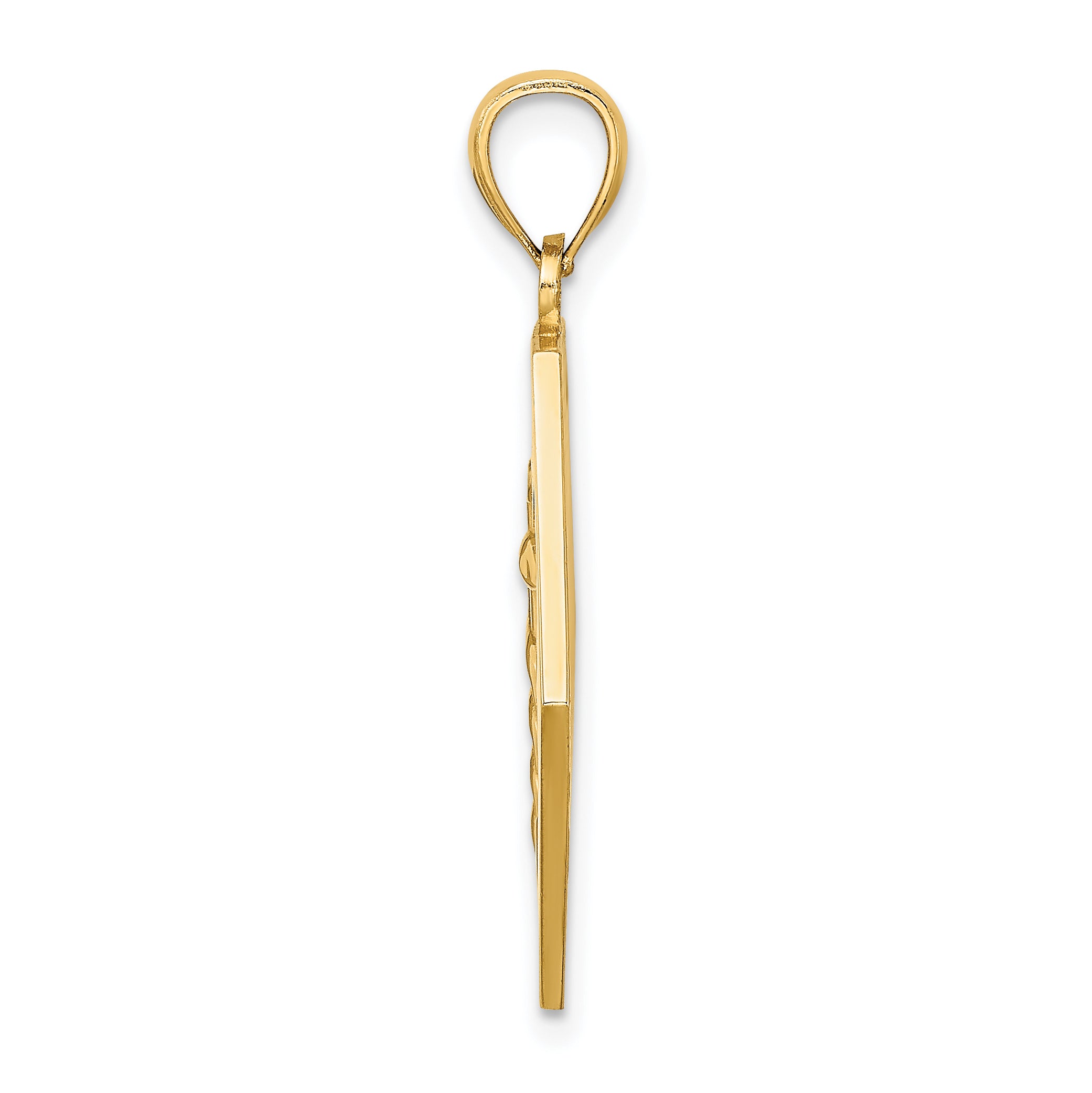 14K Textured Back Caduceus Medical Disc