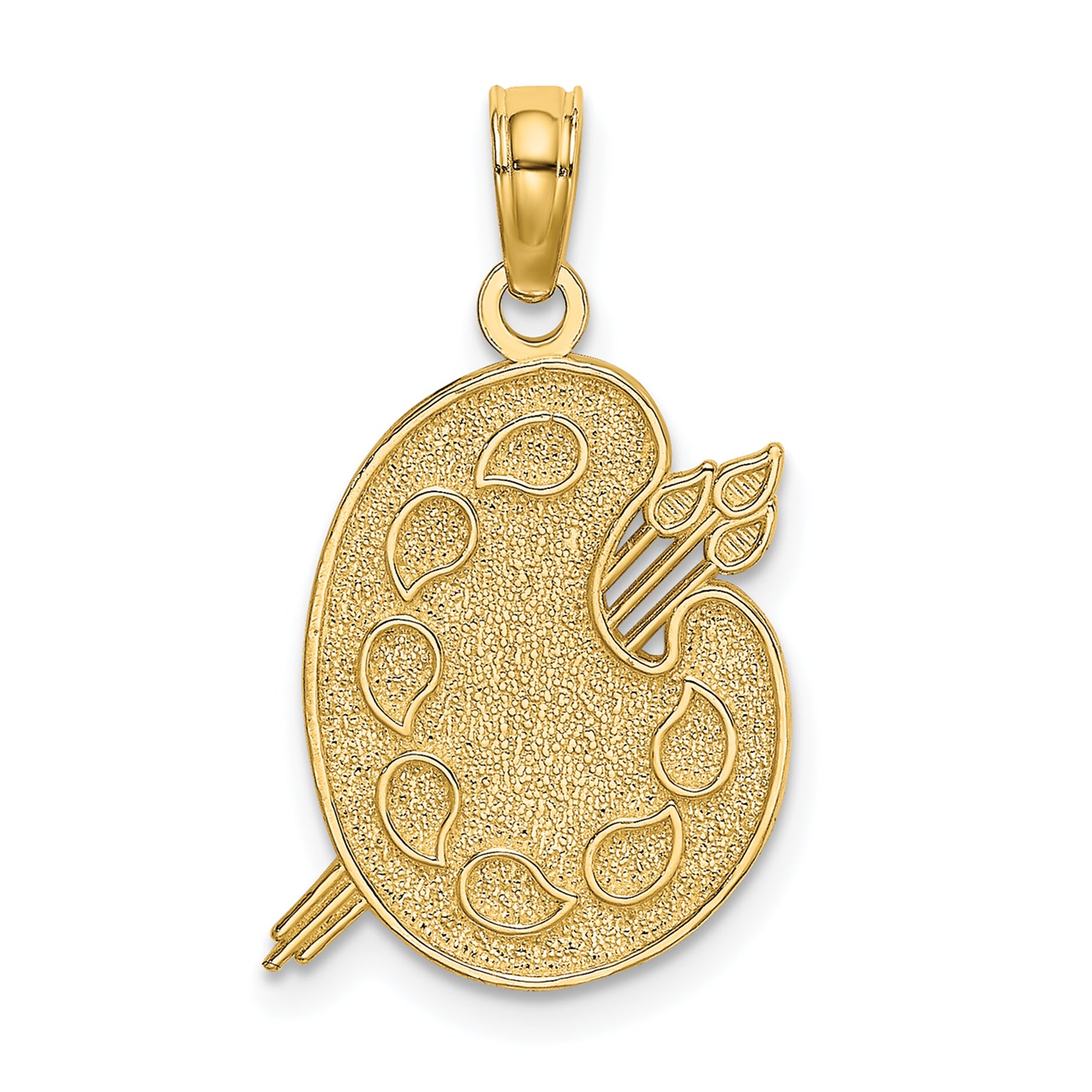 14K Engraved Textured Painters Pallet Charm Main image