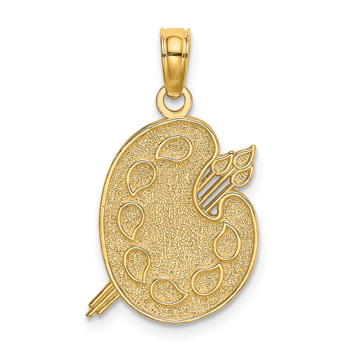 14K Engraved Textured Painters Pallet Charm