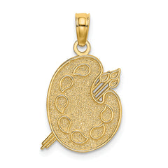 14K Engraved Textured Painters Pallet Charm