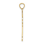 14K Double Sided Engraved Cross Charm