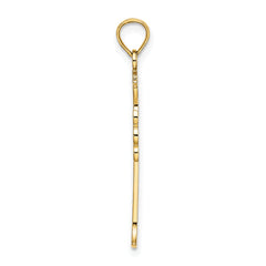 14K Double Sided Engraved Cross Charm