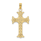 14K Double Sided Engraved Cross Charm