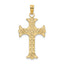 14K Double Sided Engraved Cross Charm