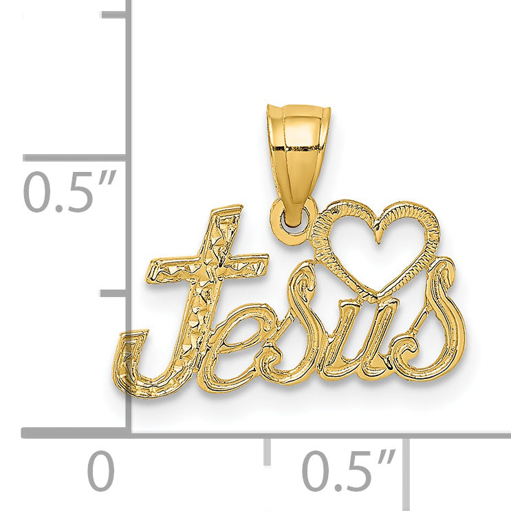 14K LOVE JESUS Script Charm