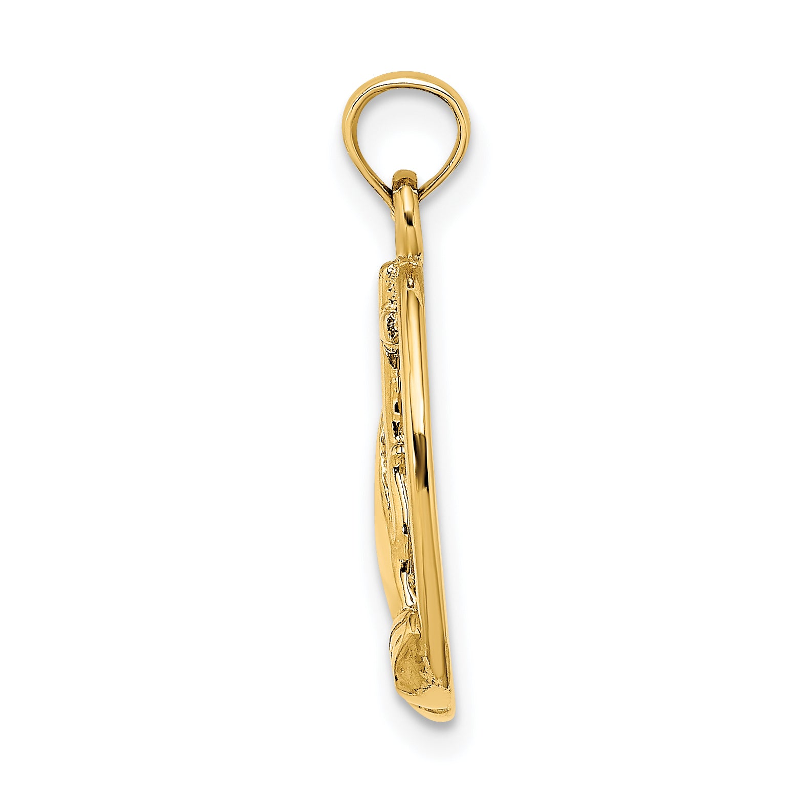 14K Praying Hands and Cross In Oval Charm Secondary image