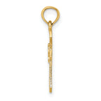14K Cut-Out Cross w/ Dove Charm