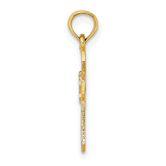 14K Cut-Out Cross w/ Dove Charm