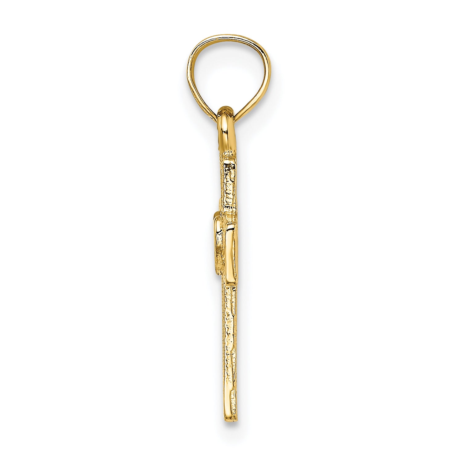 14K Cut-Out Cross w/ Heart Charm