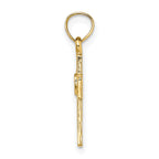14K Cut-Out Cross w/ Heart Charm