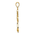 14K Cut-Out Shapes Fancy Cross Charm