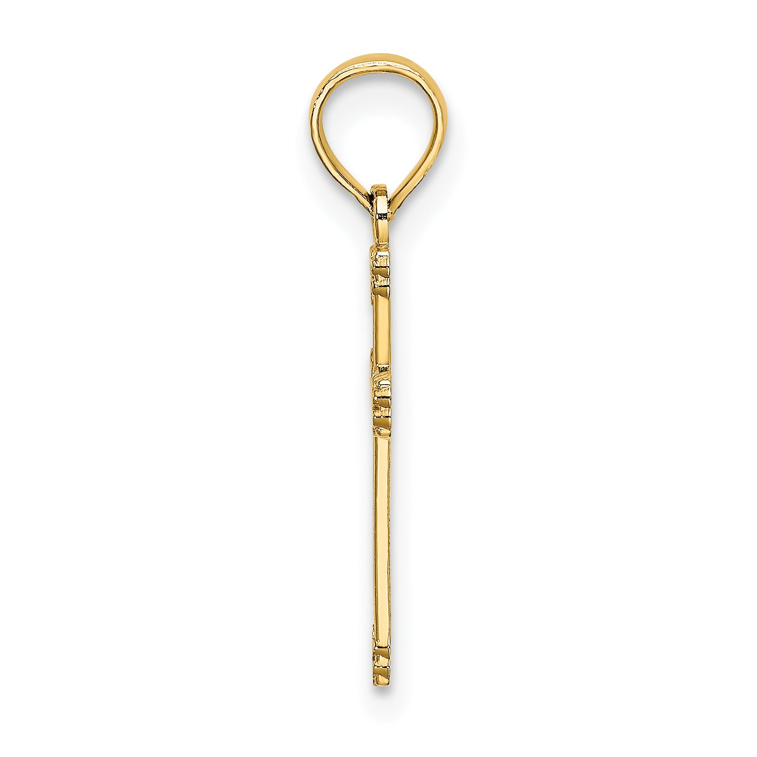 14K Textured w/ Center Heart Small Cross Charm Secondary image