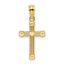 14K Textured w/ Center Heart Small Cross Charm