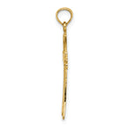 14K Polished and Engraved Cross W/ Heart Charm