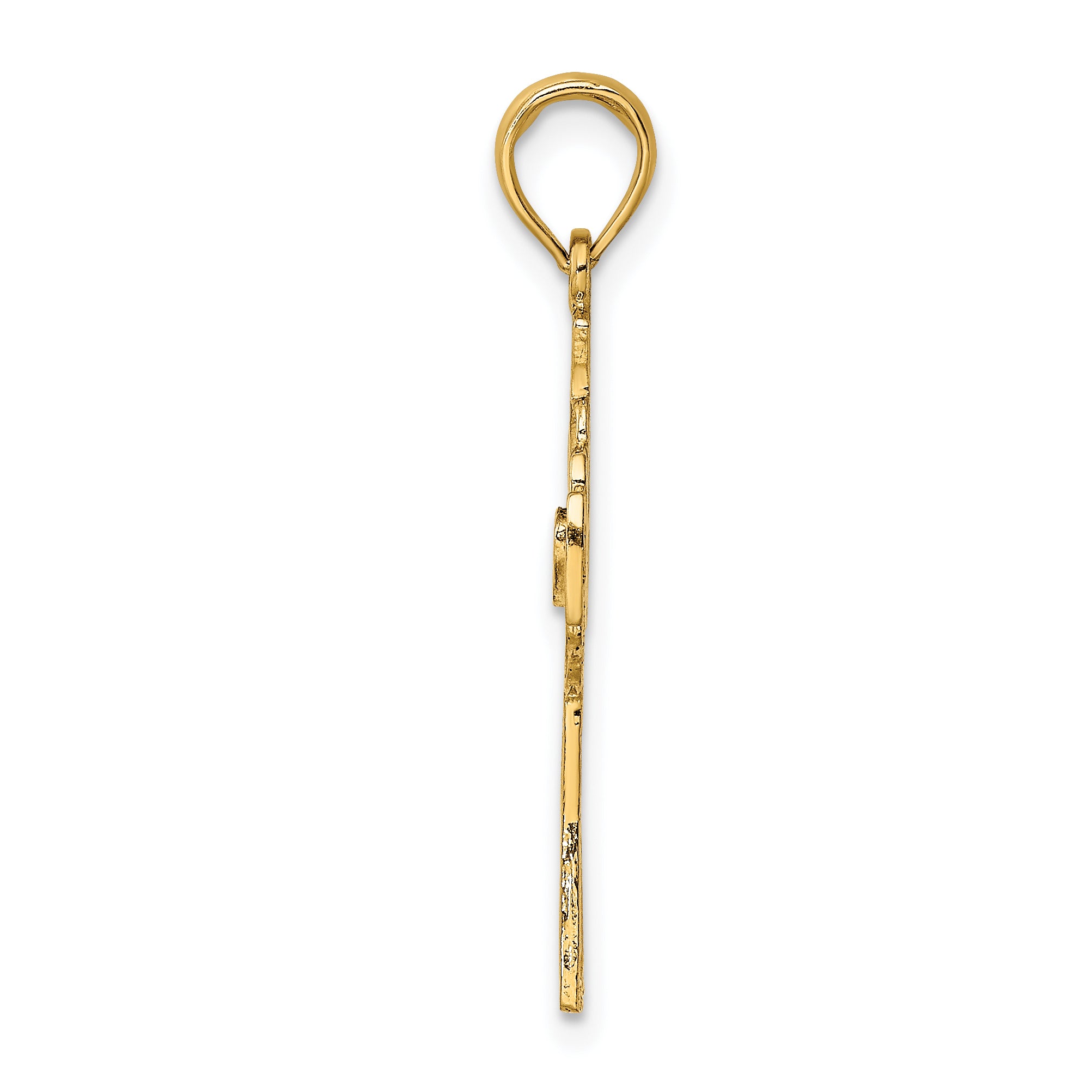 14K Claddagh Cross Charm