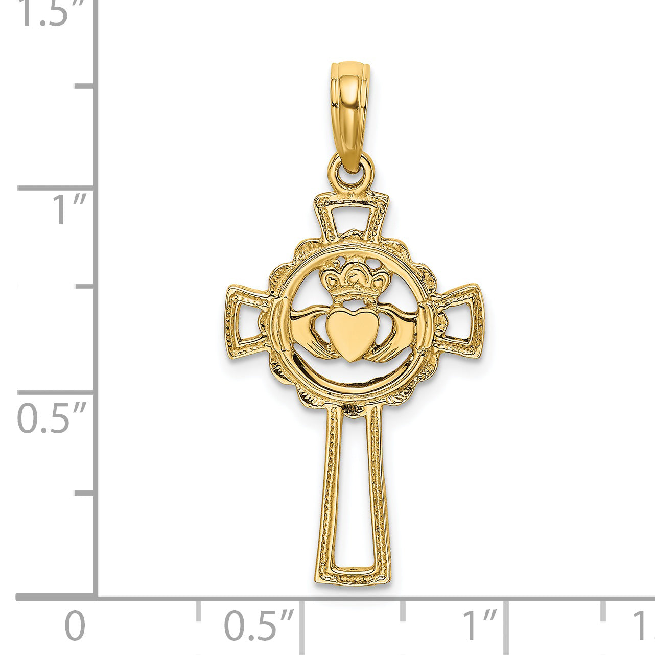 14K Claddagh Cross Charm