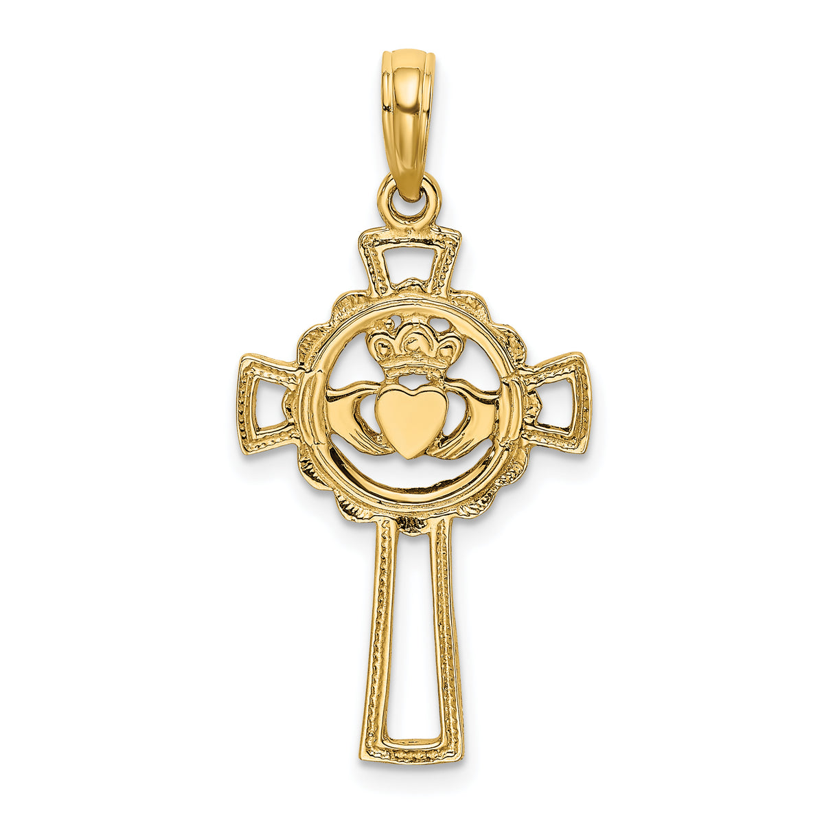 14K Claddagh Cross Charm