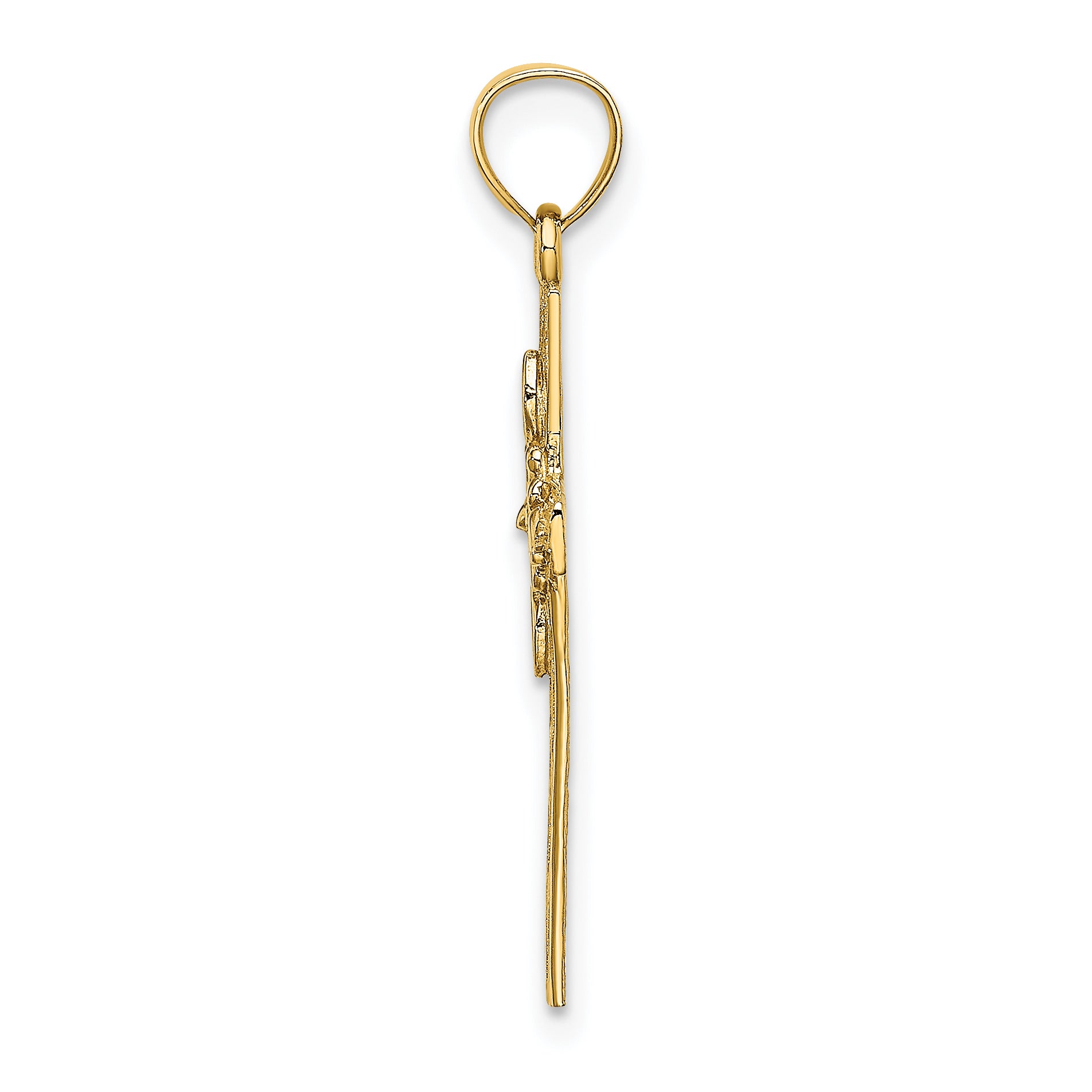 14K Cross w/ Flower Charm Secondary image