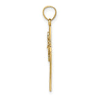 14K Cross w/ Flower Charm
