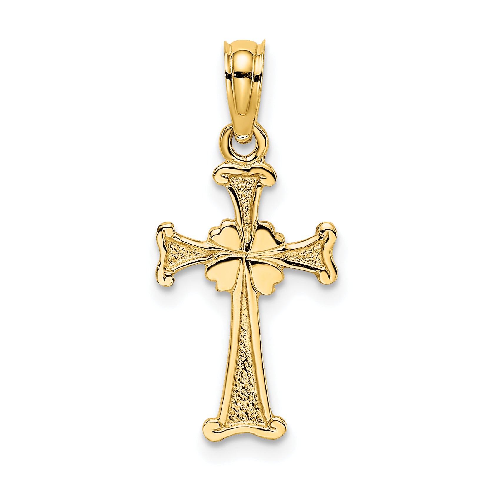 14K 4-Leaf Clover Cross Charm Main image