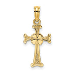 14K 4-Leaf Clover Cross Charm