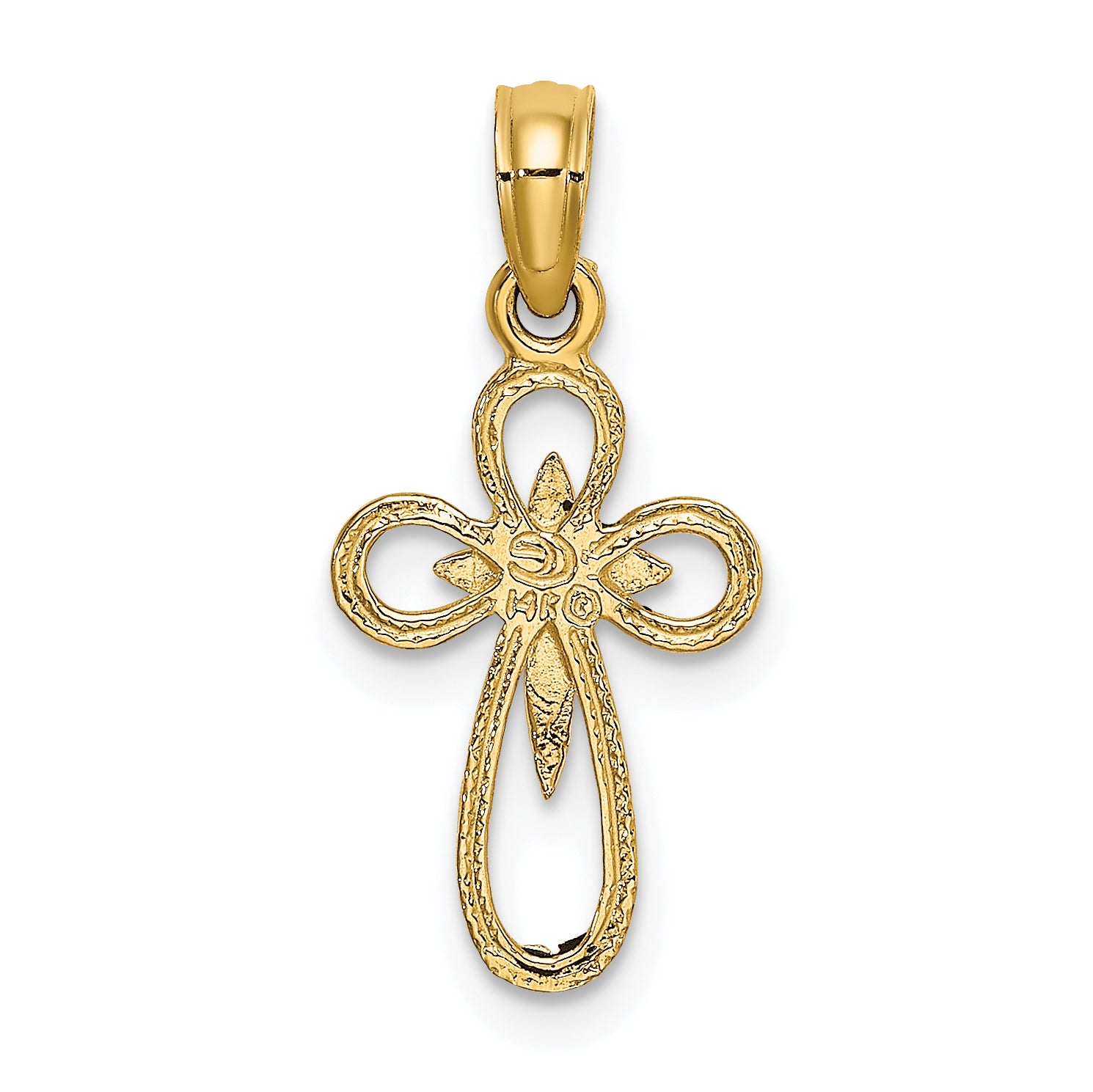 14K Cut-Out Cross w/ Small Interior Cross Charm