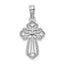 14K White Gold Polished Out Textured Cross Charm