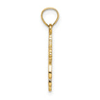14K Solid Polished and Textured Cross Charm