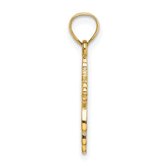 14K Solid Polished and Textured Cross Charm