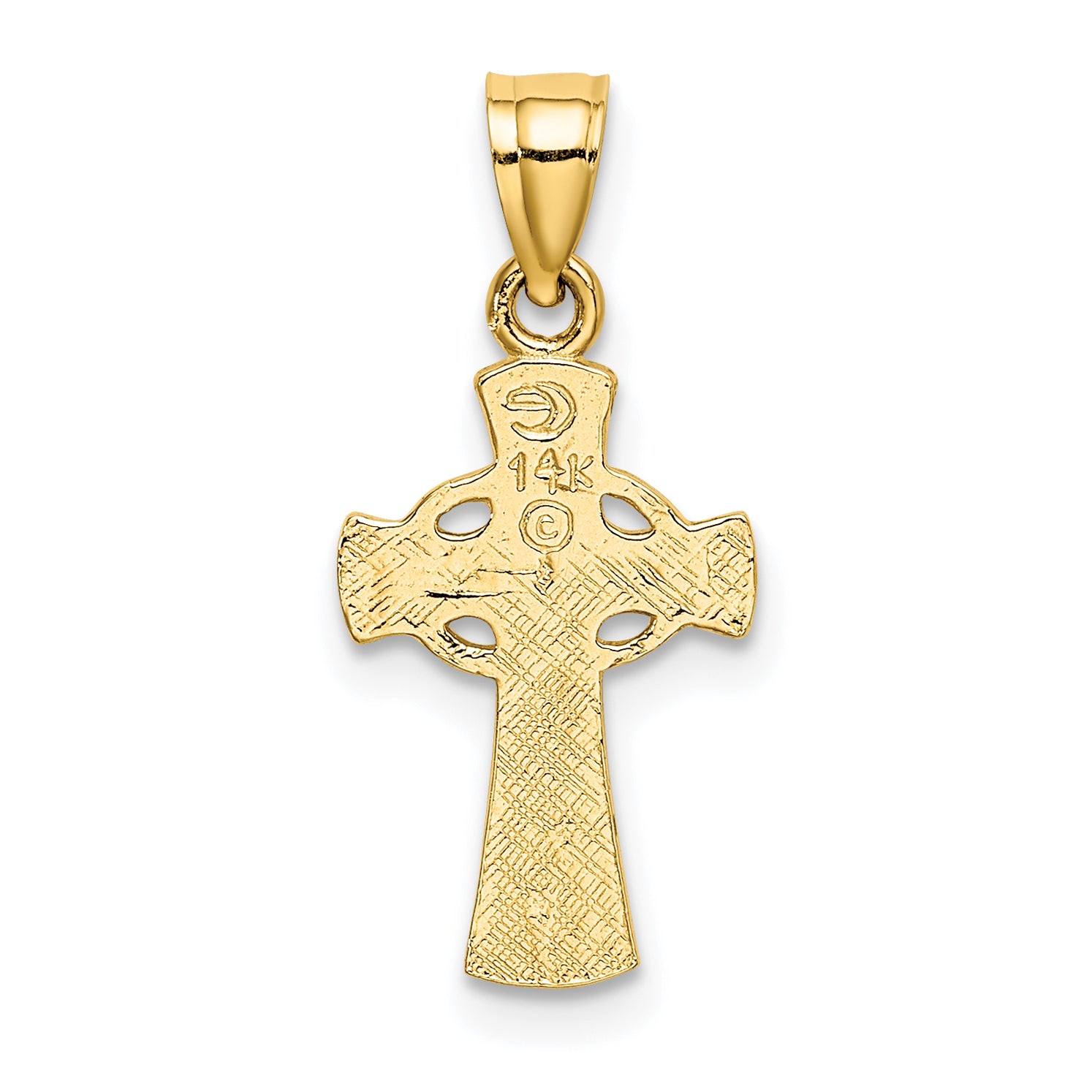 14K Solid Cross w/ Eternity Rings Cross Charm