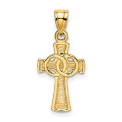 14K Solid Cross w/ Eternity Rings Cross Charm