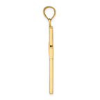 14K Polished Large Block Cross w/Open Back Charm