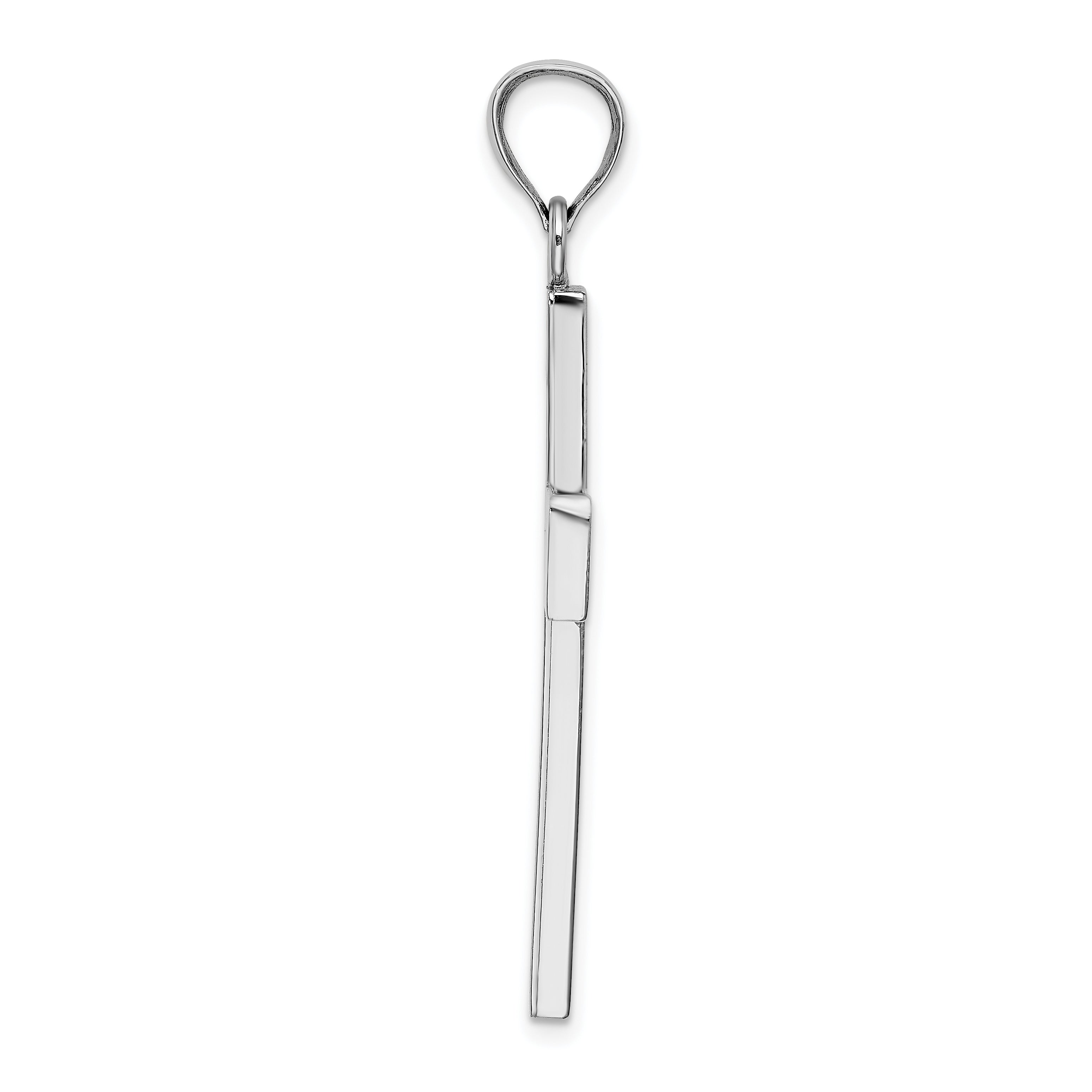 14KWhite Gold Large Block Cross w/Open Back Charm Secondary image