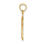 14K Engraved Small Cross w/ X  Center Charm