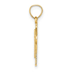 14K Solid Textured Cross Charm