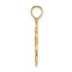 14K Polished and Cut-Out Engraved Cross Charm