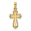 14K Polished and Cut-Out Engraved Cross Charm