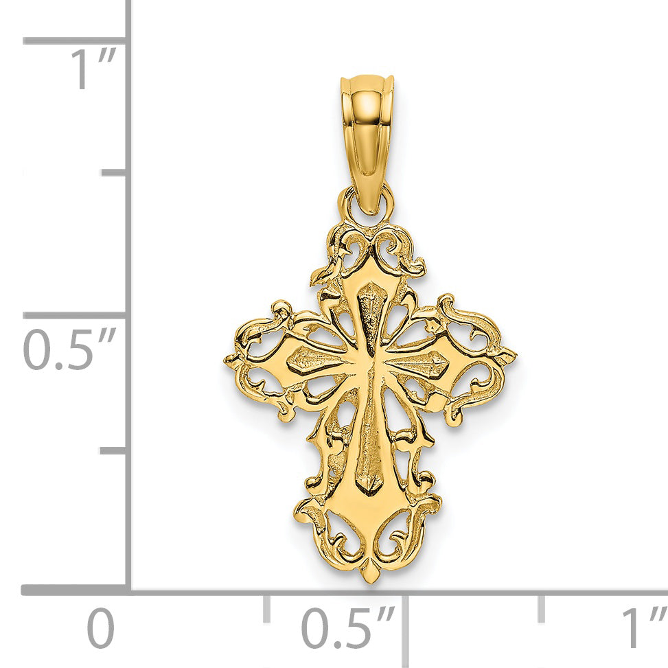 14K Cut-Out Delicate Cross Charm