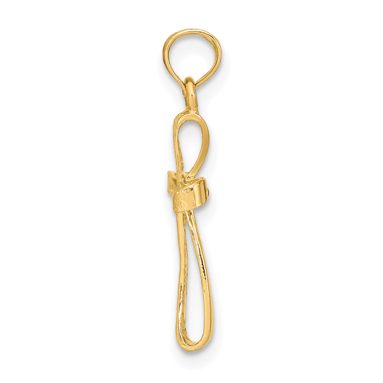 14K 3-D Engraved Polished Twisted Cross Charm Secondary image