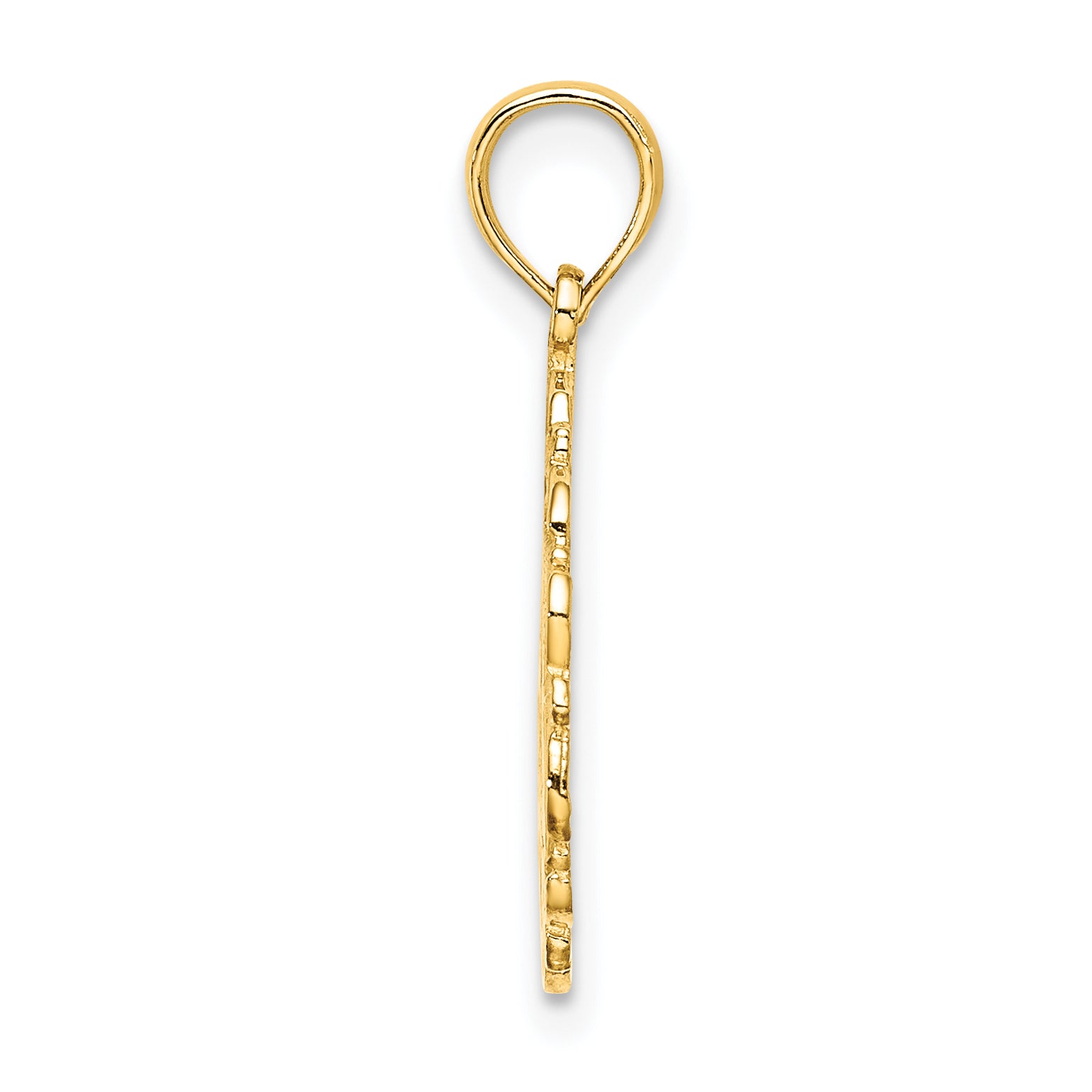 14K Star Of David In Scalloped Circle Charm