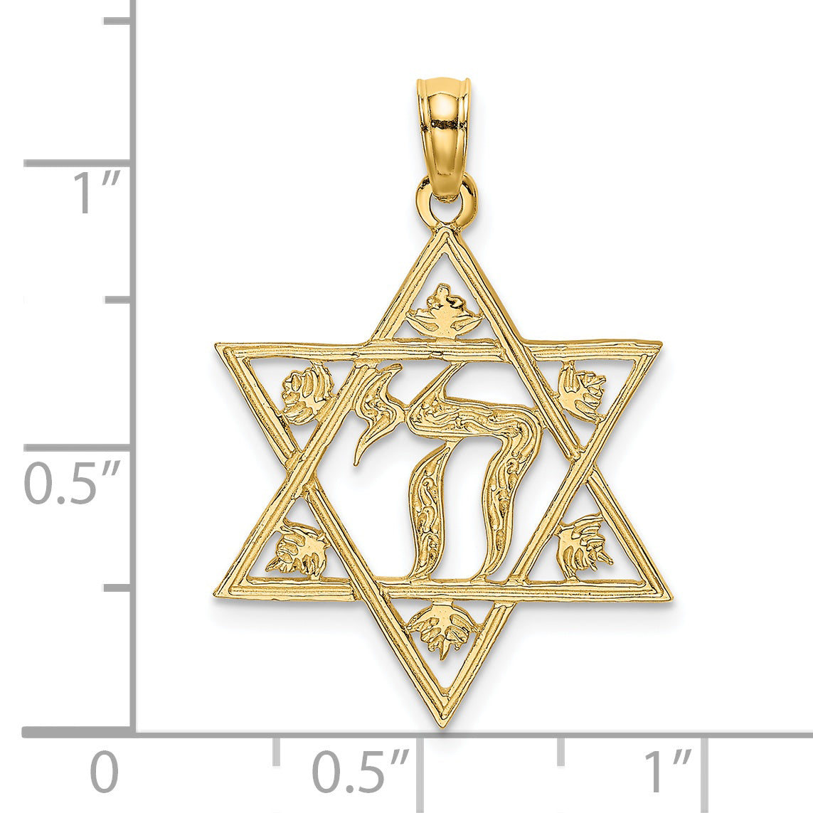 14K Textured Star Of David Charm